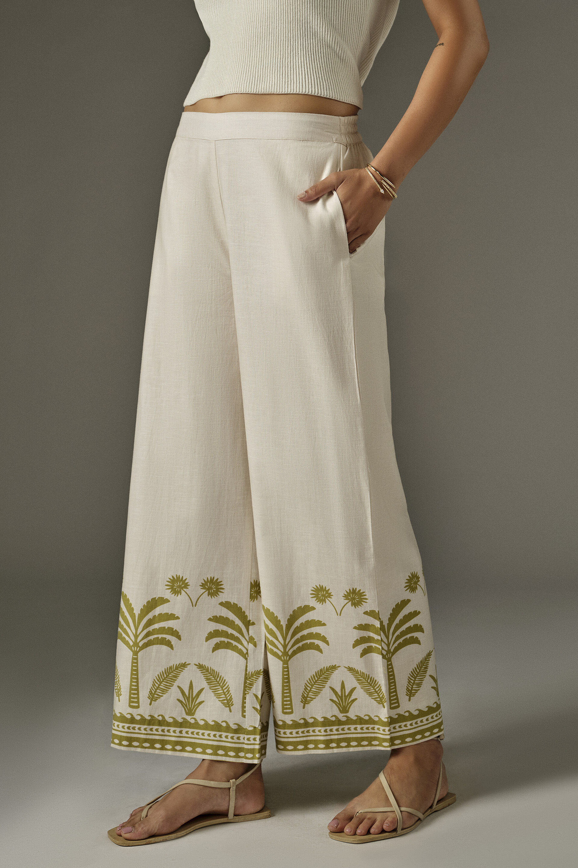 Esty White Pants, White, image 2